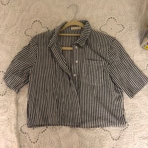 LA Hearts PacSun Cropped Short Sleeve Button Down